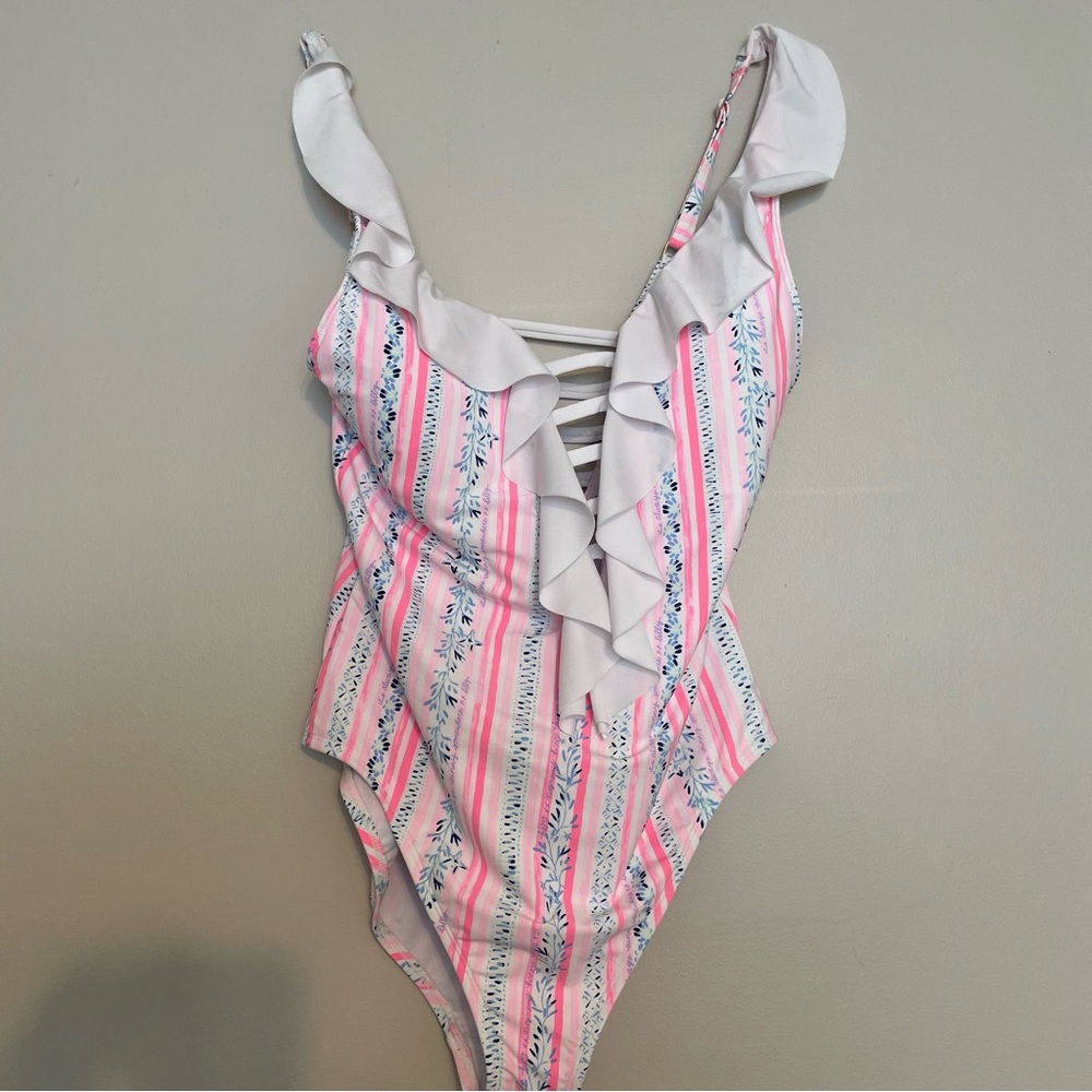 One piece Lily Pulitzer! Pink, Blue and White print!